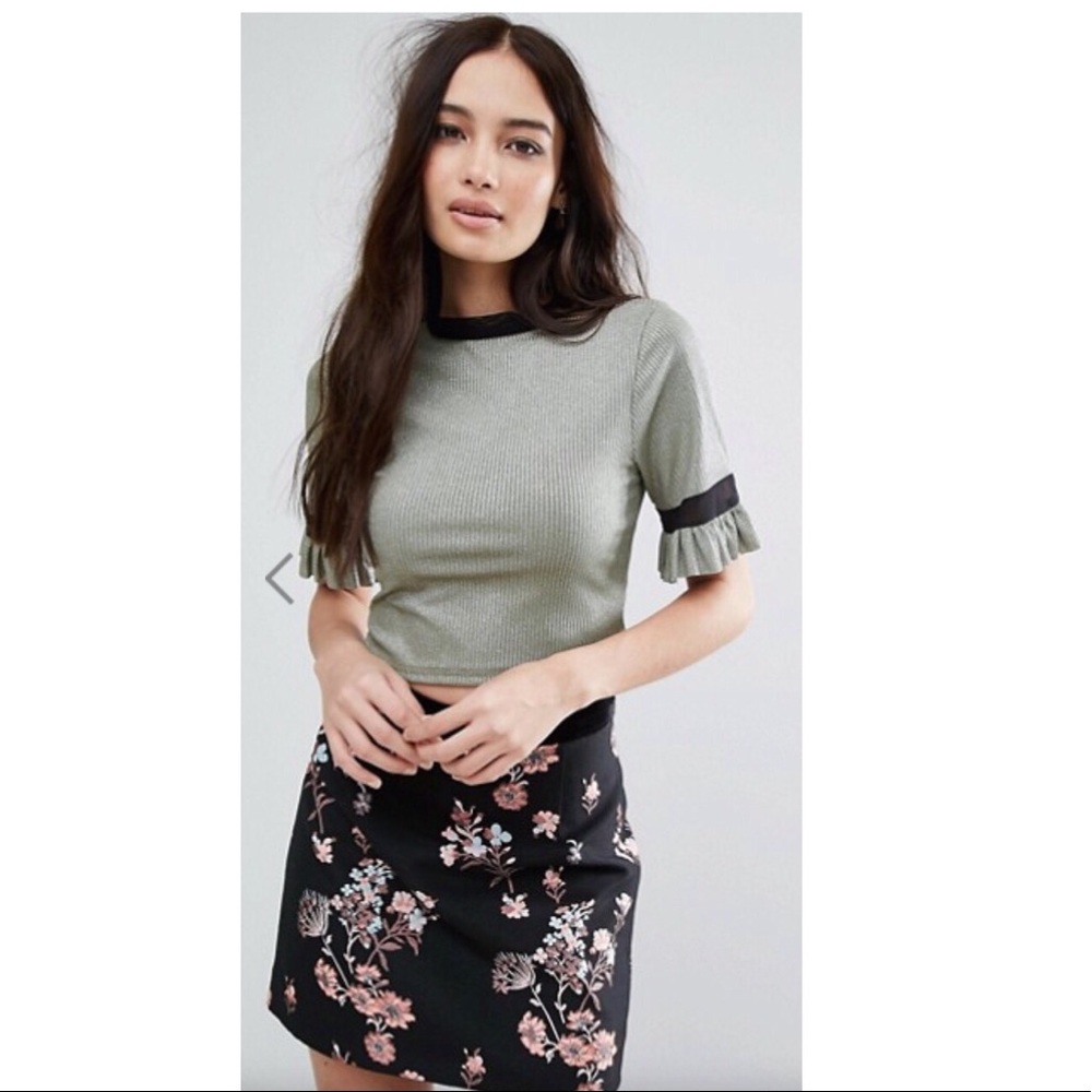 ASOS glittery green crop top